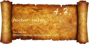 Ascher Helén névjegykártya